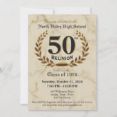 Invitation Fancy Elegant 50ème Classe de Réunion du lycée de  (Devant)