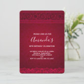 Invitation Fancy & Elegant Anniversaire Abstrait Rouge (Debout devant)
