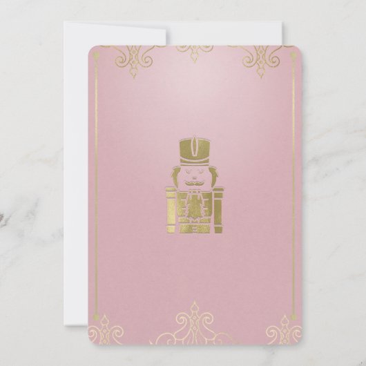Invitation Fancy Elegant Pink & Gold Nutcracker 1er anniversa (Dos)