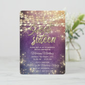 Invitation Fancy élégant String lumières or brillant (Debout devant)