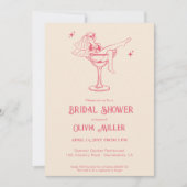 Invitation Fancy Fête des mariées rétro Margarita (Devant)