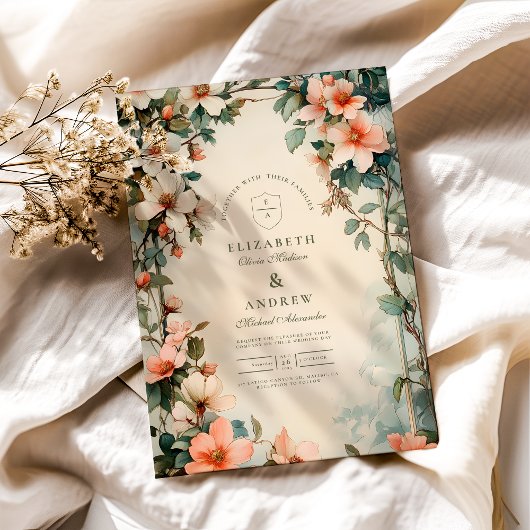 Invitation Fancy Floral Art Nouveau Mariage