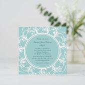 Invitation Fancy Floral Bridal Shower (turquoise) (Debout devant)