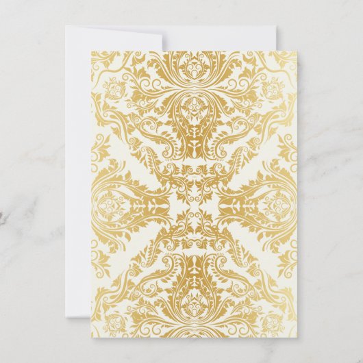 Invitation Fancy Flourds Mariage arabe indien d'or (Dos)