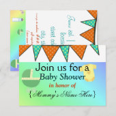 Invitation Fancy & Fun Baby Shower (Devant / Derrière)
