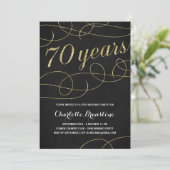 Invitation Fancy Gold 70th Birthday Party (Debout devant)