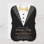 Invitation Fancy Gold Foil Smoking Enterrement de Vie de Céli (Devant)