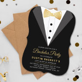 Invitation Fancy Gold Foil Tuxedo Bachelor