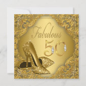 Invitation Fancy Gold High Heel Fabuleux 50e anniversaire (Devant)