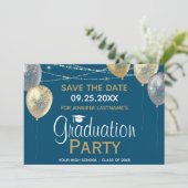 Invitation Fancy Graduation Party Enregistrer la date Invitat (Debout devant)