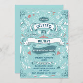 Invitation Fancy Green Décorations Fils Anniversaire (Devant / Derrière)