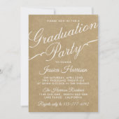 Invitation Fancy Kraft Typography Graduation Party (Devant)