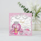 Invitation Fancy Little Princess Fairytale Baby Girl Douche (Debout devant)