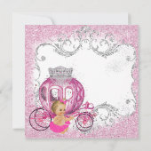 Invitation Fancy Little Princess Fairytale Baby Girl Douche (Dos)