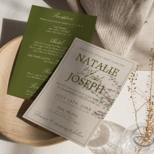 Invitation Fancy Olive Green Old Money Tout En Un Mariage