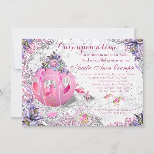 Invitation Fancy Once upon a Time Fairy Tale Anniversaire (Devant)