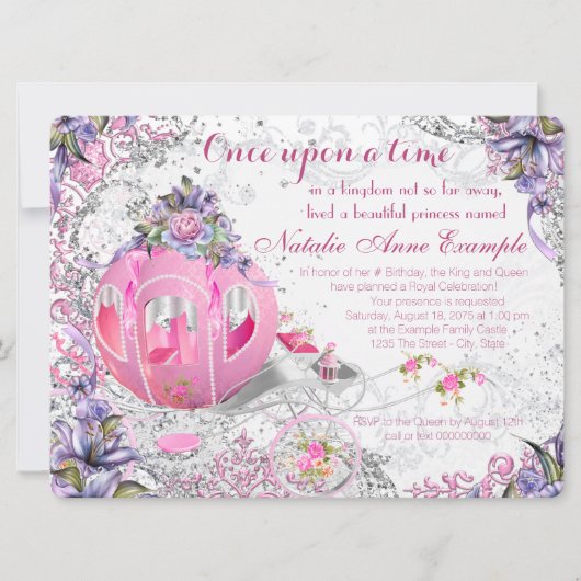 Invitation Fancy Once upon a Time Fairy Tale Anniversaire (Devant)