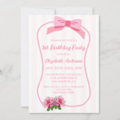 Invitation Fancy One Arc Floral 1er Anniversaire (Devant)