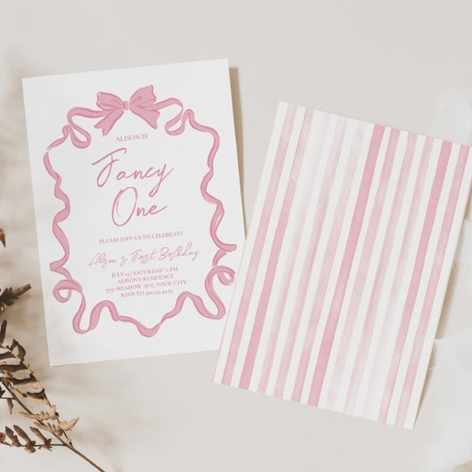 Invitation Fancy One Bow Coquette Anniversaire