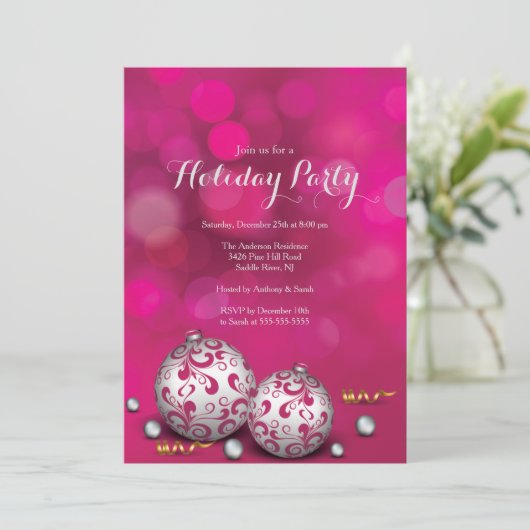 Invitation Fancy Pink Bokeh (Debout devant)