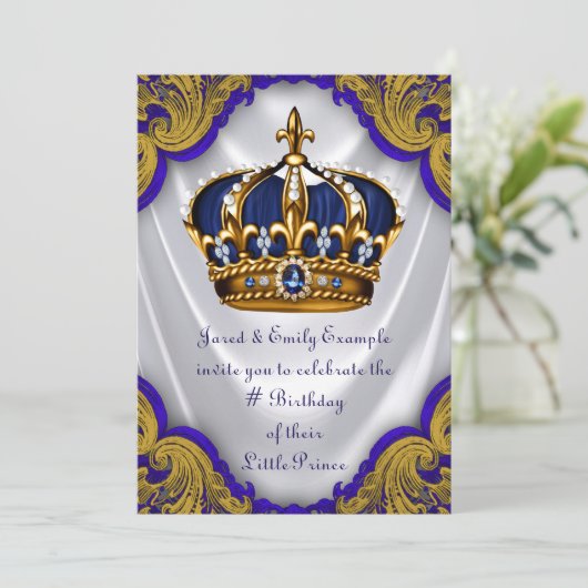 Invitation Fancy Prince Anniversaire (Debout devant)