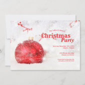 Invitation Fancy Red Bauble Frosted Orament fête de Noël (Devant)