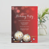 Invitation Fancy Red Bokeh Lights (Debout devant)