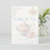 Invitation Fancy  Regency Coffee & Tea Love is Brewing Sign (Debout devant)