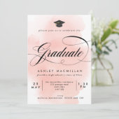 Invitation Fancy Rose Aquarelle Laver Parti de Graduation (Debout devant)