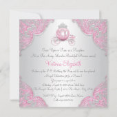 Invitation Fancy Rose Cinderella Princess Anniversaire (Dos)