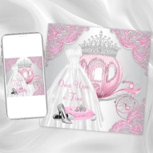 Invitation Fancy Rose Cinderella Princess Anniversaire