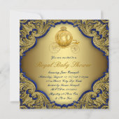 Invitation Fancy Royal Blue Gold Parties scintillant Prince B (Dos)