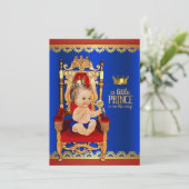Invitation Fancy Royal Prince Baby shower (Debout devant)