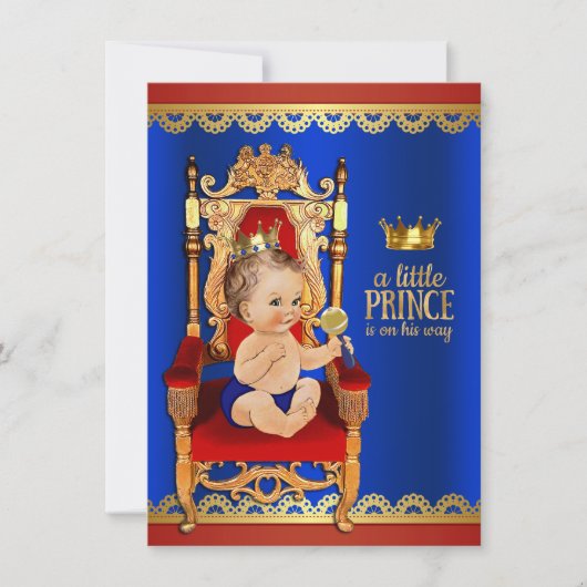 Invitation Fancy Royal Prince Baby shower (Devant)
