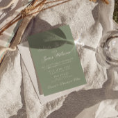 Invitation Fancy Sage Green Luxury Boho Modern Wedding