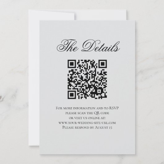 Invitation Fancy Script with Flourish Silver & White Wedding (Dos)
