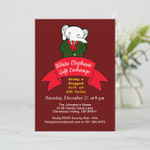 Invitation Fancy White Elephant Noël échange cadeau (Debout devant)
