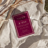 Invitation Fancy Wine Dusty Rose Old Money All In One Wedding