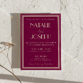 Invitation Fancy Wine Dusty Rose Old Money All In One Wedding