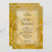 Invitation Fancy Yellow Rose Graduation Party (Devant / Derrière)