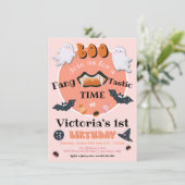 Invitation FANG Tastic Little Boo Halloween fête d'anniversai (Debout devant)