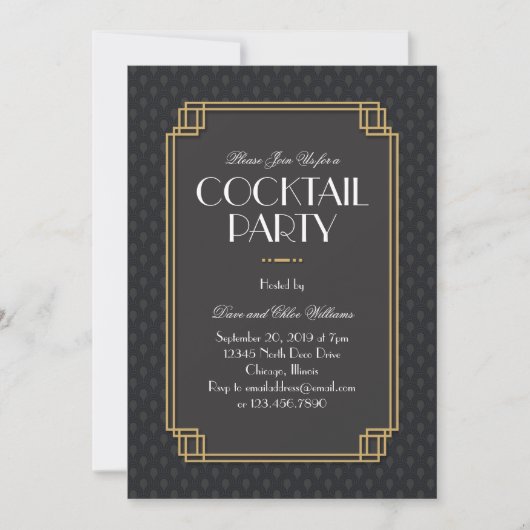 Invitation Fans Art Déco Cocktail Party 2 (Devant)