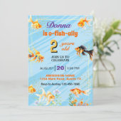 Invitation Fantail Goldfish Nager N'importe quel âge fête d'a (Debout devant)