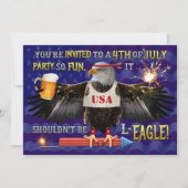 Invitation Fantaise 4 juillet | Feu d'artifice de bière Eagle (Devant)