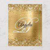 Invitation fantaisie à monogramme en feuille d'or  (Devant)
