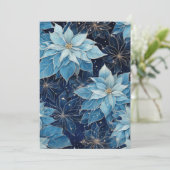 Invitation Fantaisie bleue de poinsettia (Debout devant)