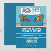 Invitation Fantaisie Busy Beavers fête d'anniversaire (Devant / Derrière)