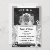 Invitation Fantaisie Chat noir et blanc fête de graduation (Devant)