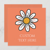 Invitation Fantaisie Daisy – Charme Floral Minimal (Devant / Derrière)