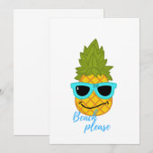 Invitation Fantaisie D'Ananas Avec Lunettes De Soleil Été (Devant / Derrière)